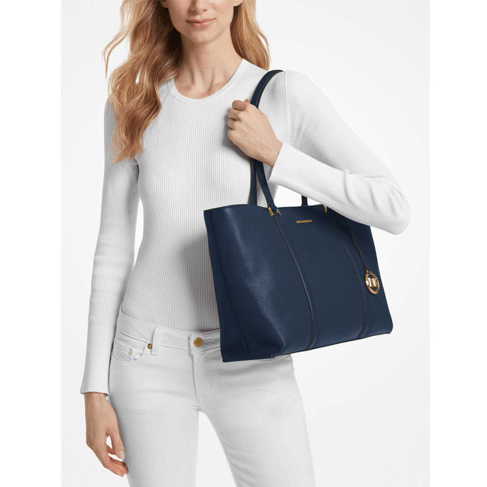 Michael kors tote bag navy blue on sale